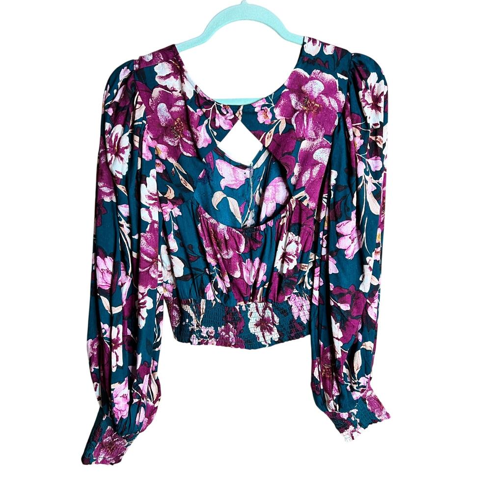 Band Of The Free - B.O.G Collective Green Floral Crop Top L NWT - Picture 4 of 4